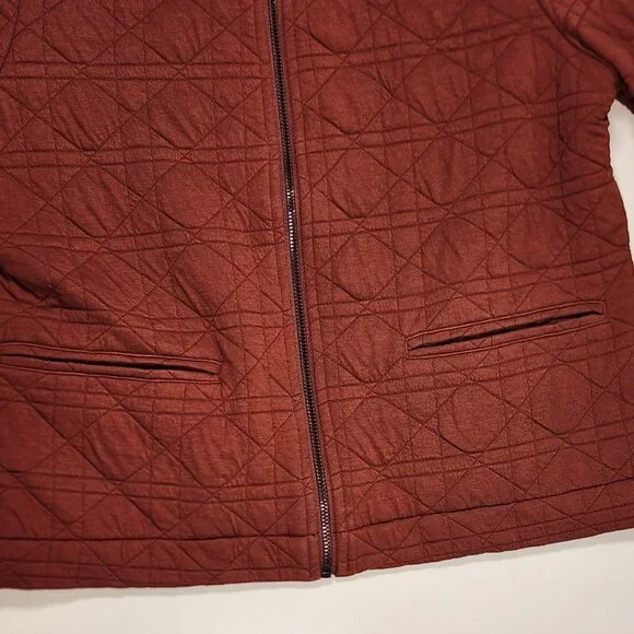 Bagatelle Collection Quilted Jacket Rust Zip Front Size M - Picture 6 of 11